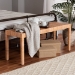 bali & pari Abelia Modern Bohemian Natural Rattan and Mahogany Wood Long Accent Bench - BSOAbelia-Rattan-Bench-Large