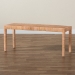 bali & pari Abelia Modern Bohemian Natural Rattan and Mahogany Wood Long Accent Bench - BSOAbelia-Rattan-Bench-Large