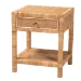 Baxton Studio Adelia Modern Bohemian Natural Rattan and Mahogany Wood 1-Drawer Nightstand