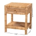bali & pari Adelia Modern Bohemian Natural Rattan and Mahogany Wood 1-Drawer Nightstand - BSOAdelia-Wooden-NS