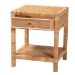 bali & pari Adelia Modern Bohemian Natural Rattan and Mahogany Wood 1-Drawer Nightstand - BSOAdelia-Wooden-NS