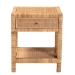 bali & pari Adelia Modern Bohemian Natural Rattan and Mahogany Wood 1-Drawer Nightstand - BSOAdelia-Wooden-NS