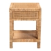 bali & pari Adelia Modern Bohemian Natural Rattan and Mahogany Wood 1-Drawer Nightstand - BSOAdelia-Wooden-NS