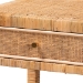bali & pari Adelia Modern Bohemian Natural Rattan and Mahogany Wood 1-Drawer Nightstand - BSOAdelia-Wooden-NS