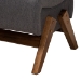 Baxton Studio Hanson Mid-Century Modern Dark Grey Fabric and Walnut Brown Finished Wood Ottoman - BSORAC527-Dark Grey-Otto