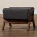 Baxton Studio Hanson Mid-Century Modern Dark Grey Fabric and Walnut Brown Finished Wood Ottoman - BSORAC527-Dark Grey-Otto