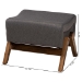 Baxton Studio Hanson Mid-Century Modern Dark Grey Fabric and Walnut Brown Finished Wood Ottoman - BSORAC527-Dark Grey-Otto