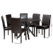 Baxton Studio Asli Modern Espresso Brown Faux Leather and Wood 7-Piece Dining Set - BSOPinar-Dark Brown-7PC Dining Set