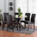 Baxton Studio Asli Modern Espresso Brown Faux Leather and Wood 7-Piece Dining Set - BSOPinar-Dark Brown-7PC Dining Set