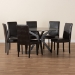 Baxton Studio Asli Modern Espresso Brown Faux Leather and Wood 7-Piece Dining Set - BSOPinar-Dark Brown-7PC Dining Set