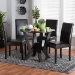 Baxton Studio Rosi Modern Espresso Brown Faux Leather and Wood 5-Piece Dining Set - BSORosi-Dark Brown-5PC Dining Set