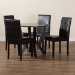 Baxton Studio Rosi Modern Espresso Brown Faux Leather and Wood 5-Piece Dining Set - BSORosi-Dark Brown-5PC Dining Set
