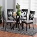 Baxton Studio Jessie Modern Grey Fabric and Dark Brown Finished Wood 5-Piece Dining Set - BSOJessie-Grey/Dark Brown-5PC Dining Set