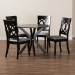Baxton Studio Jessie Modern Grey Fabric and Dark Brown Finished Wood 5-Piece Dining Set - BSOJessie-Grey/Dark Brown-5PC Dining Set
