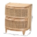 bali & pari Oleta Modern Bohemian Natural Brown Rattan 2-Drawer Nightstand - BSOWS017-Rattan-NS