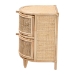bali & pari Oleta Modern Bohemian Natural Brown Rattan 2-Drawer Nightstand - BSOWS017-Rattan-NS