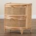 bali & pari Oleta Modern Bohemian Natural Brown Rattan 2-Drawer Nightstand - BSOWS017-Rattan-NS