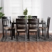 Baxton Studio Genesis Modern Beige Fabric and Dark Brown Finished Wood 7-Piece Dining Set - BSORH389C-Sand/Dark Brown-7PC Dining Set