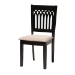 Baxton Studio Genesis Modern Beige Fabric and Dark Brown Finished Wood 5-Piece Dining Set - BSORH389C-Sand/Dark Brown-5PC Dining Set