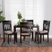 Baxton Studio Genesis Modern Beige Fabric and Dark Brown Finished Wood 5-Piece Dining Set - BSORH389C-Sand/Dark Brown-5PC Dining Set