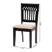 Baxton Studio Genesis Modern Beige Fabric and Dark Brown Finished Wood 2-Piece Dining Chair Set - BSORH389C-Sand/Dark Brown-DC-2PK