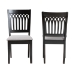 Baxton Studio Genesis Modern Grey Fabric and Dark Brown Finished Wood 2-Piece Dining Chair Set - BSORH389C-Grey/Dark Brown-DC-2PK