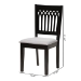 Baxton Studio Genesis Modern Grey Fabric and Dark Brown Finished Wood 2-Piece Dining Chair Set - BSORH389C-Grey/Dark Brown-DC-2PK