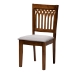 Baxton Studio Genesis Modern Grey Fabric and Walnut Brown Finished Wood 6-Piece Dining Set - BSORH389C-Grey/Walnut-6PC Dining Set
