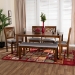 Baxton Studio Genesis Modern Grey Fabric and Walnut Brown Finished Wood 6-Piece Dining Set - BSORH389C-Grey/Walnut-6PC Dining Set
