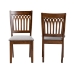 Baxton Studio Genesis Modern Grey Fabric and Walnut Brown Finished Wood 2-Piece Dining Chair Set - BSORH389C-Grey/Walnut-DC-2PK