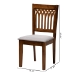Baxton Studio Genesis Modern Grey Fabric and Walnut Brown Finished Wood 2-Piece Dining Chair Set - BSORH389C-Grey/Walnut-DC-2PK