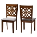 Baxton Studio Abigail Modern Grey Fabric and Walnut Brown Finished Wood 2-Piece Dining Chair Set