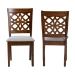 Baxton Studio Abigail Modern Grey Fabric and Walnut Brown Finished Wood 2-Piece Dining Chair Set - BSORH391C-Grey/Walnut-DC-2PK