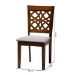 Baxton Studio Abigail Modern Grey Fabric and Walnut Brown Finished Wood 2-Piece Dining Chair Set - BSORH391C-Grey/Walnut-DC-2PK