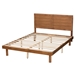 Baxton Studio Daina Mid-Century Modern Ash Walnut Finished Wood Queen Size Platform Bed - BSODaina-Ash Walnut-Queen
