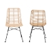 bali & pari Manhattan Modern Bohemian Natural Brown Rattan and Black Metal 2-Piece Dining Chair Set - BSOManhattan-Rattan/Black-DC