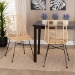 bali & pari Manhattan Modern Bohemian Natural Brown Rattan and Black Metal 2-Piece Dining Chair Set - BSOManhattan-Rattan/Black-DC