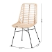 bali & pari Manhattan Modern Bohemian Natural Brown Rattan and Black Metal 2-Piece Dining Chair Set - BSOManhattan-Rattan/Black-DC