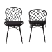 bali & pari Sabelle Modern Bohemian Black Finished Rattan and Metal 2-Piece Dining Chair Set - BSOSanta1-Black Rattan-DC
