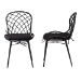 bali & pari Sabelle Modern Bohemian Black Finished Rattan and Metal 2-Piece Dining Chair Set - BSOSanta1-Black Rattan-DC