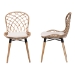 bali & pari Sabelle Modern Bohemian Natural Brown Finished Teak Wood and Greywashed Rattan 2-Piece Dining Chair Set - BSOSanta1-Light Grey Rattan-DC