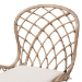 bali & pari Sabelle Modern Bohemian Natural Brown Finished Teak Wood and Greywashed Rattan 2-Piece Dining Chair Set - BSOSanta1-Light Grey Rattan-DC