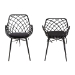 bali & pari Ballerina Modern Bohemian Black Finished Rattan and Metal 2-Piece Dining Chair Set - BSOBalerina1-Black Rattan-DC