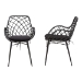 bali & pari Ballerina Modern Bohemian Black Finished Rattan and Metal 2-Piece Dining Chair Set - BSOBalerina1-Black Rattan-DC