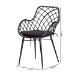 bali & pari Ballerina Modern Bohemian Black Finished Rattan and Metal 2-Piece Dining Chair Set - BSOBalerina1-Black Rattan-DC