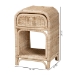bali & pari Magni Modern Bohemian Natural Brown Rattan 1-Drawer Nightstand - BSOWS024-Rattan-NS