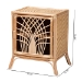bali & pari Danna Modern Bohemian Natural Brown Rattan Nightstand - BSOWS025-Rattan-NS
