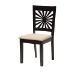 Baxton Studio Olympia Modern Beige Fabric and Espresso Brown Finished Wood 7-Piece Dining Set - BSORH386C-Sand/Dark Brown-7PC Dining Set