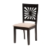 Baxton Studio Olympia Modern Beige Fabric and Espresso Brown Finished Wood 6-Piece Dining Set - BSORH386C-Sand/Dark Brown-6PC Dining Set
