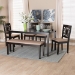 Baxton Studio Olympia Modern Beige Fabric and Espresso Brown Finished Wood 6-Piece Dining Set - BSORH386C-Sand/Dark Brown-6PC Dining Set